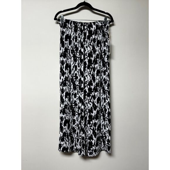 NWT JOIE Black/White Floral Accordion Pleat Set, Top/Pull-On Pants, Sz S - Picture 5 of 11